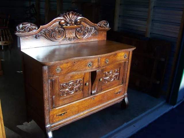 Antique Victorian Ornate Sideboard, Buffet