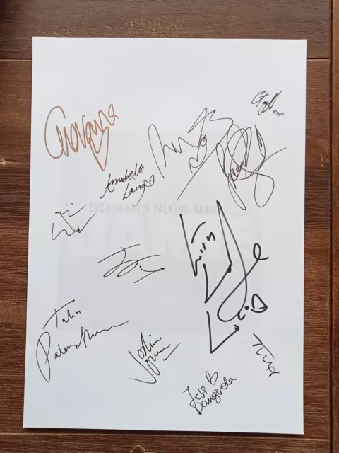 Everybody's Talking About Jamie Signed Cast Sheet Giovanna Fletcher AFTAL COA