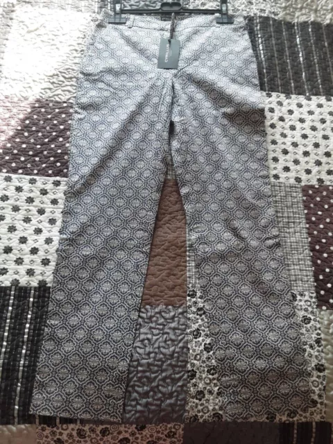 pantalon d'été à motifs ethnique bleu et blanc, taille 36,marque Cyrillus