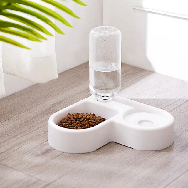 Juego de dispensadores de agua de comida para gatos alimentador automático doble tazón para perros mascota perro tazón gatos