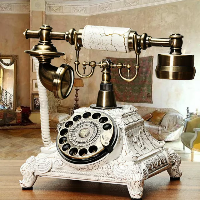 Teléfono decorativo retro teléfono de escritorio teléfono con cable teléfono retro teléfono giratorio