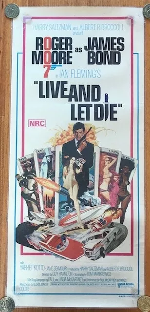 Original cinema day bill for Live and Let Die James Bond 007