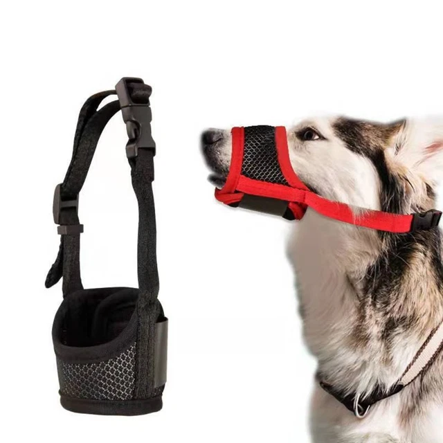 Rubber Mesh Pets Mouth Muzzle Anti Stop Chewing Muzzle  Prevents Biting