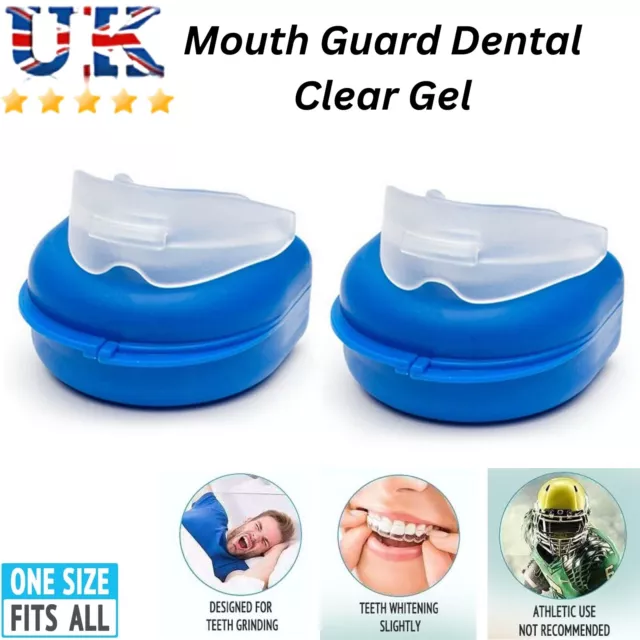 Gum Shield Dental Clear Gel Mouth Guard Night Teeth Grinding 2 in 1