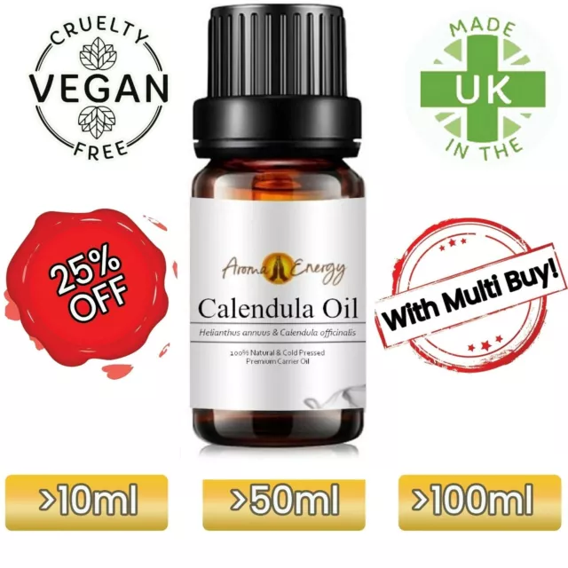 Calendula Oil - Pure Natural Aromatherapy Carrier Base Oils Massage Vegan