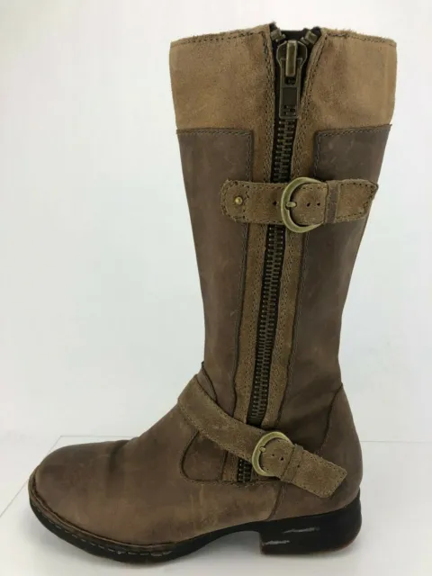 Born Riding Boots Kendell Buckle Brown Adjustable Strap Knee High Womens US 6 M