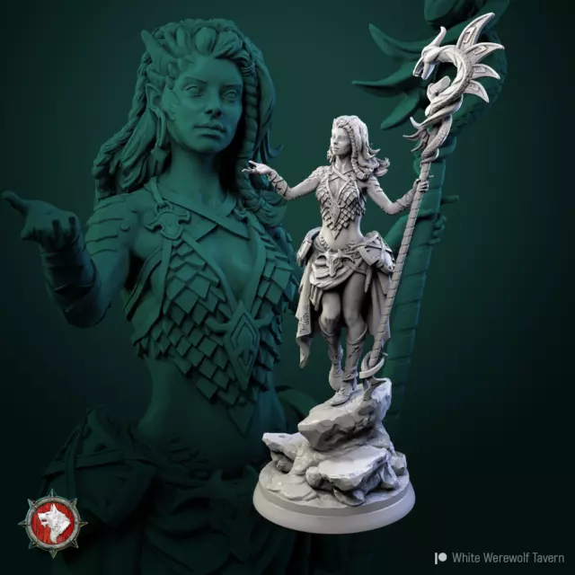 Nala Dragonborn Priestess :  3D Resin Printed DnD (D&D) Pathfinder Miniatures