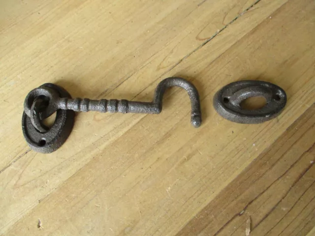 Cast Iron Hook & Eye Latch Lock Window Barn Door Cabin Door Rustic Gate Fence