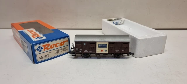 Wagon Roco HO époque VI Réf 67526 – OBB Containers Haus Bleus – Avec Sa Boîte