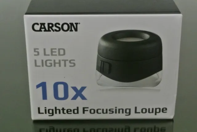 Carson VersaLoupe LH-50 LED lighted 10X Focusing Loupe Magnifier Microscope LH50