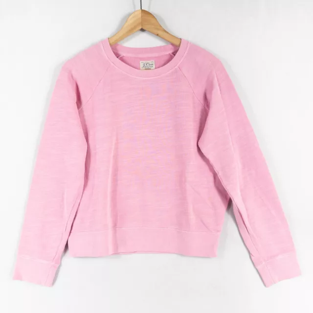 J. Crew Sweatshirt Womens XS Pink Vintage Cotton Terry Crewneck Pullover *
