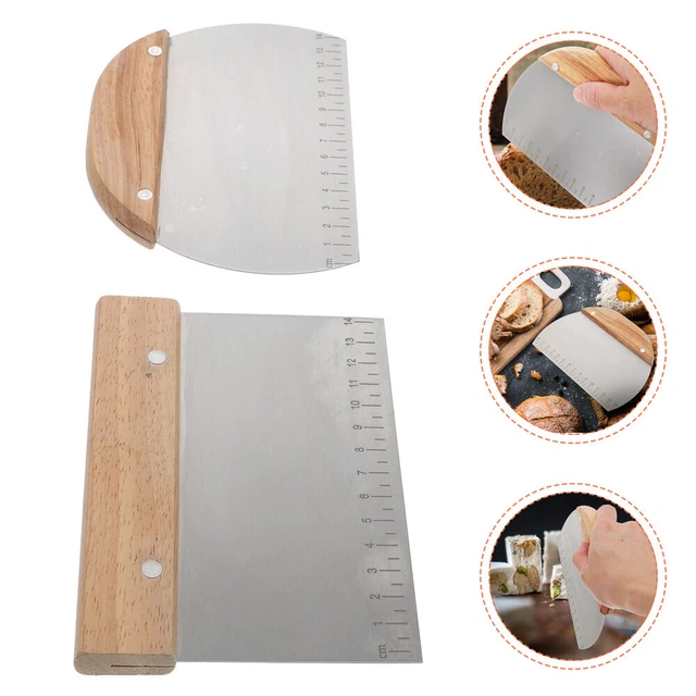 2 piezas raspador acero inoxidable pizza utensilio de cocina metal pasteles raspador pizza espátula