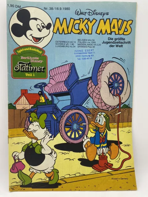 Micky Mouse Heft Nr 38 Disney Comic #H11 Sammlung Selten Konvolut