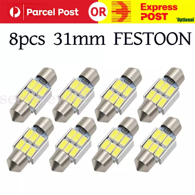 8 x 31mm 6SMD Festoon 5630 LED Car Interior Dome Map Light Bulb Globe Canbus