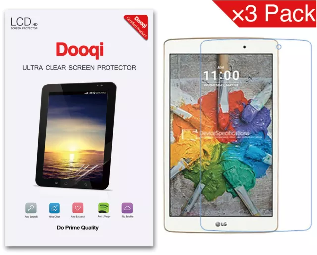 3X Dooqi HD Clear LCD Screen Protector Shield Cover Guard For LG G Pad X 8.0