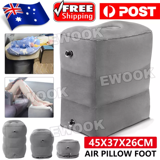 Inflatable Foot Rest Travel Air Pillow Cushion Office Home Leg Footrest Relax AU