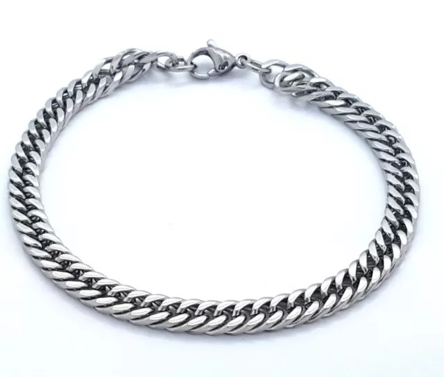 Chunky Link Chain 6Mm Stainess Steel 316L Jewellery Curb Bracelet Lb2