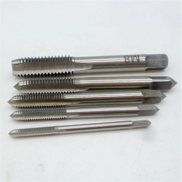 5 HAND TAP Thread Metric Plugs Taps Set M3 M4 M5 M6 M8 Straight Flute 3 ...