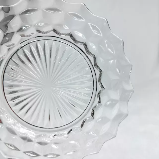 Fostoria American Dinner Plate - Glass 2056 Clear Sawtooth Rim Cubist 9 1/2 in
