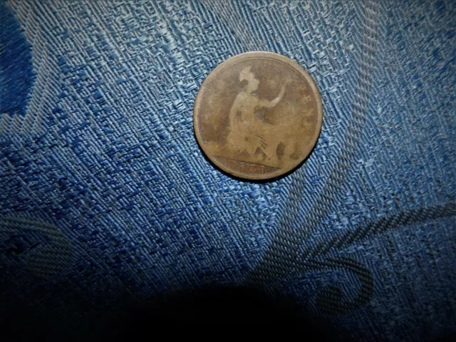 Collectable Victorian One Penny Coin 1873 Queen Victoria Bun Britannia