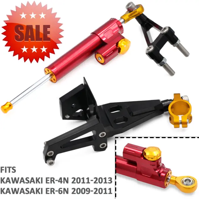 CNC Adjustable Linear Steering Damper Stabilizer For KAWASAKI ER-4N ER-6N