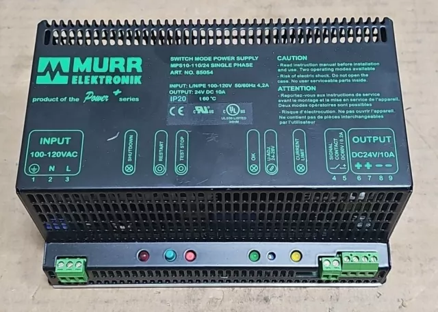 Murr Elektronik Single Phase Switch Mode Power Supply Mps10-110/24