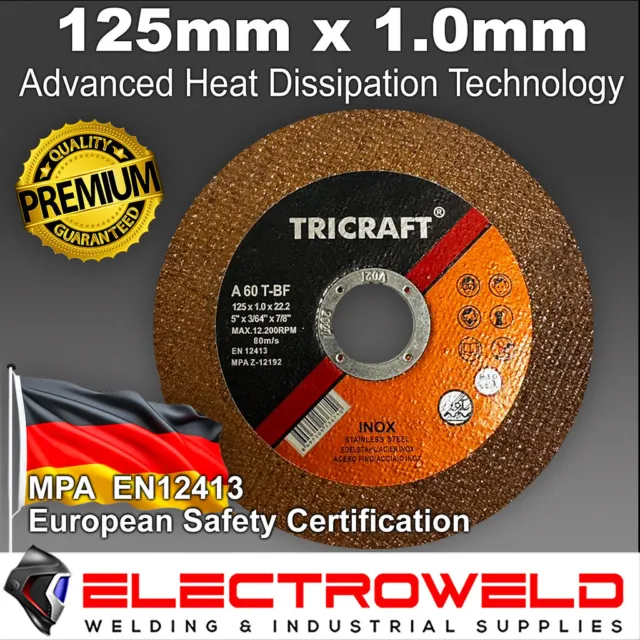 10/40/100x TRICRAFT 5" 125mm Thin Cutting Discs Wheels Angle Grinder Steel Metal