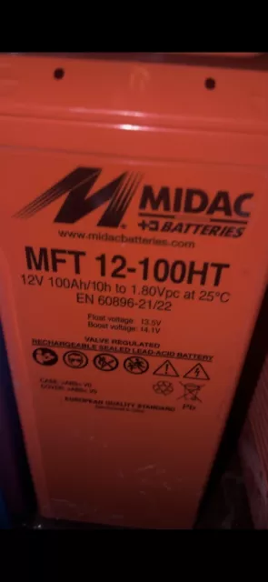 batteria solare fotovoltaico nuova MIDAC MFT 12-100HT OFF GRID accumulo backup