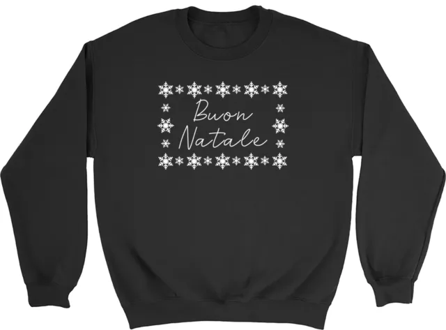 Merry Christmas in Italian Kids Childrens Jumper Sweatshirt Boys Girls