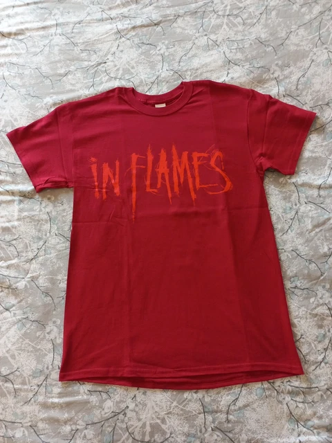 T-Shirt Maglia In Flames Rossa Logo Hard Rock Heavy Death Thrash Metal Gildan M