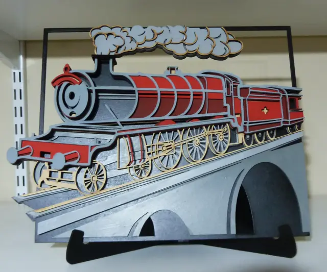 Old Fashioned Steam Train 3 d plaque Finished-Unfinished