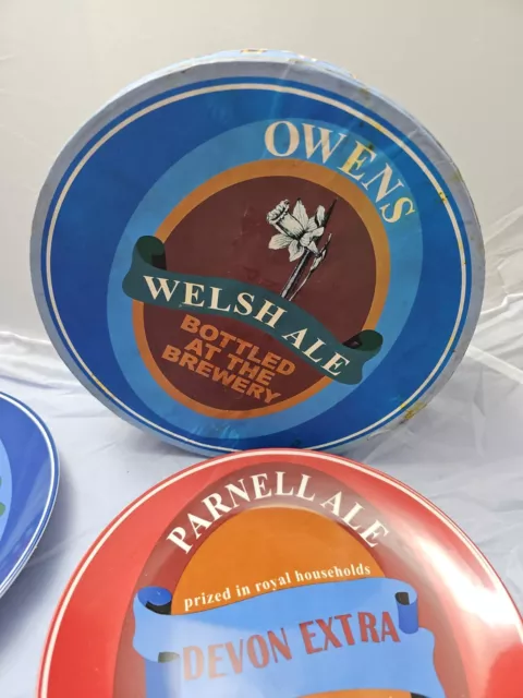 Owens WELSH ALE Set of 4 Pub Bar 8" Appetizer Plates w/Box ADVERTISING ON PLATE