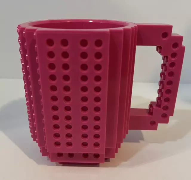 Taza para beber rosa compatible con Lego construcción creativa de tazas