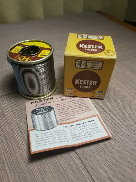 1 LB Kester 44 Resin Core Solder 60/40, Core 66, 0.062 Dia Vintage NOS In Box