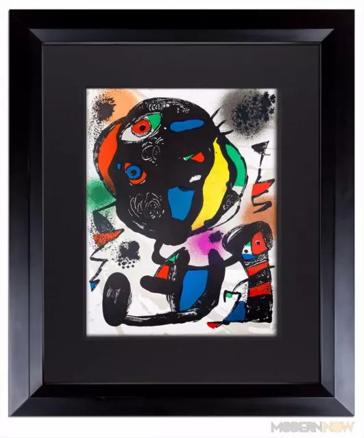 Joan Miro Lithographie Original Ltd.Edition Mit / Katze Ref: c249 Frame Enthält
