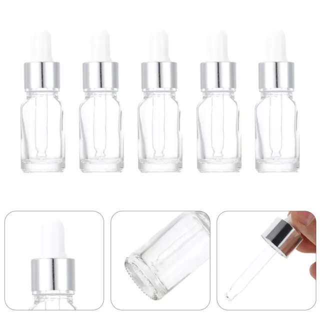 10 Pcs Glass Essential Oil Bottle Dropper Subpackaging Containers for Liquids