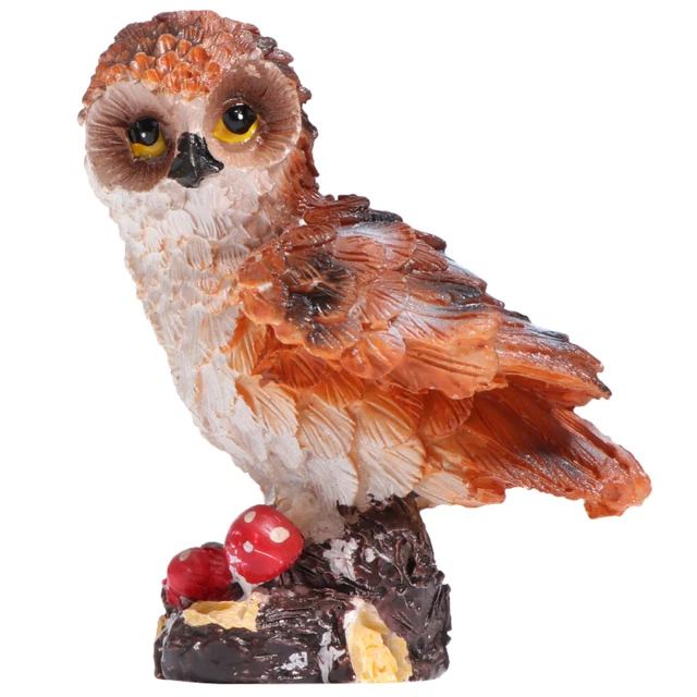 4pcs Hibou Artisanat Statue Résine Ornement Jardin Hibou