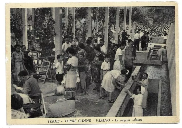 CARTOLINA DI FASANO ,TERME TORRE CANNE viaggiata 1956