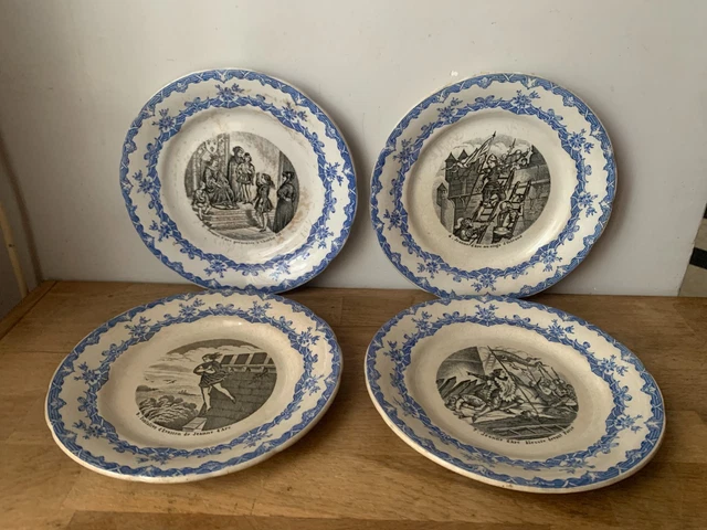 Assiette Ancienne Choisy-le-Roi - Le Retour Du Dessinateur - Faïence 1836-1863