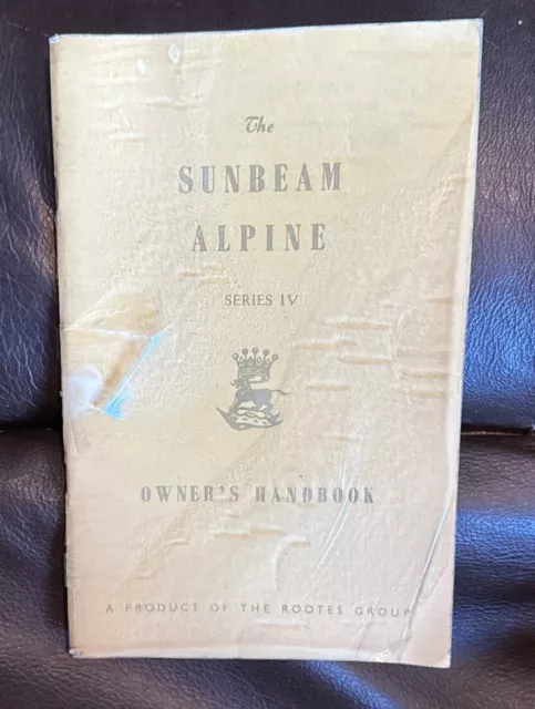 SUNBEAM ALPINE SERIES IV ORIGINAL 1963 OWNERS HANDBOOK Product of Rootes Group