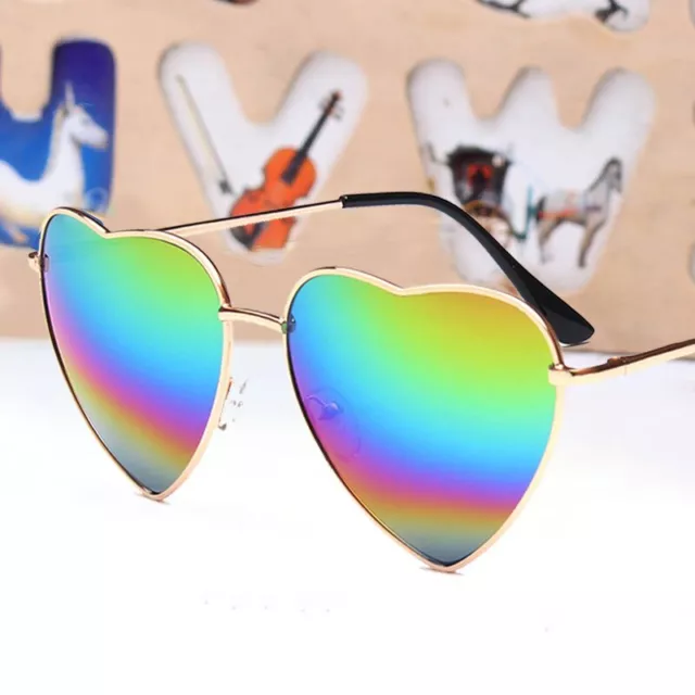 Oversized Candy Color Heart Shaped Sunglasses Women Clear Lens Frameless Glasses