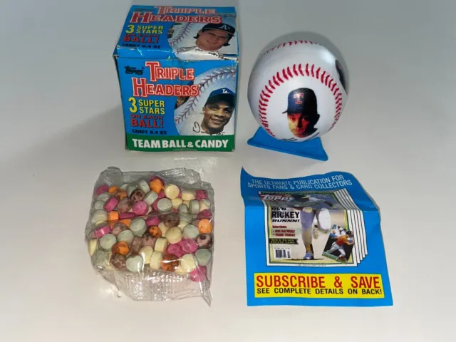 NOLAN RYAN 1992 TOPPS TRIPLE HEADER BALL * Stand Candy & Ad ** In Original Box