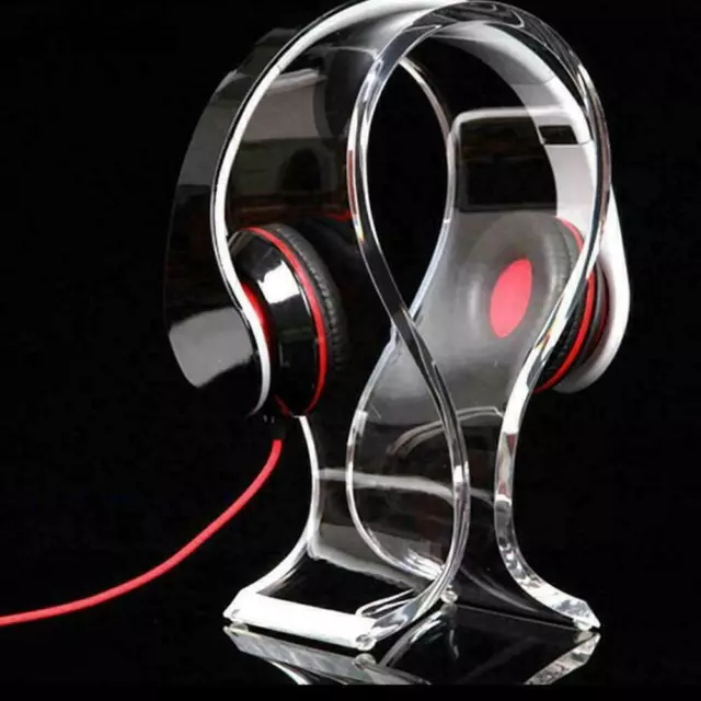 Acrylic Headphone Headset Earphone Stand Holder Hanger P1U6 Lot H7 Q3N8