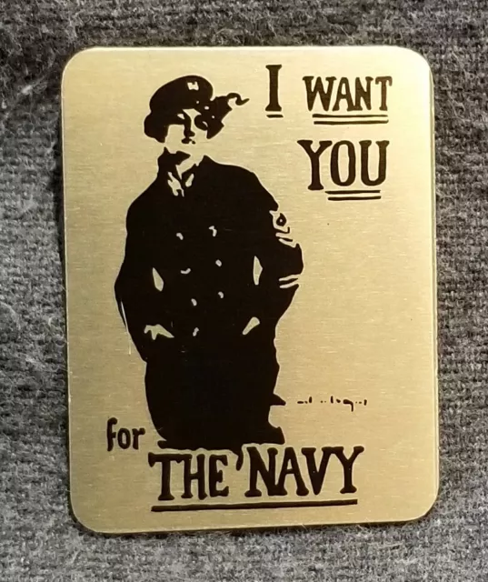 LMH Pin Pinback Tie Lapel Brooch I WANT YOU For The NAVY Poster WWII War Slogan