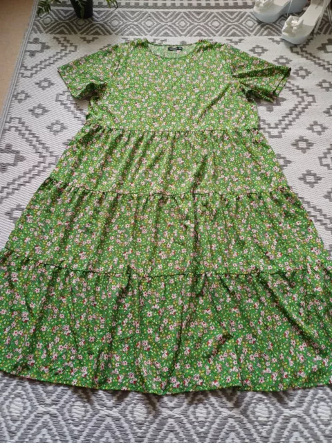 Pretty Ditsy Green Floral Floaty Summer Midi Or Petite Maxi Dress 👗 16 18