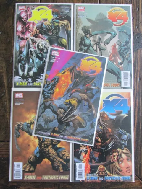 Marvel 2005 X4 X-MEN FANTASTIC FOUR Comic Book Issue #1-5 Complete Set 1 2 3 4 5