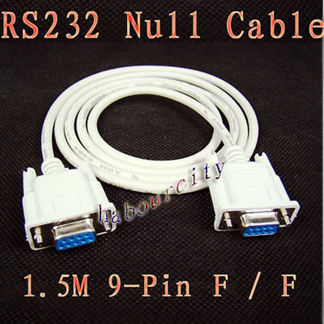 SERIAL RS232 NULL Modem Cable Female to Female DB9 5ft 1.5m Cross
