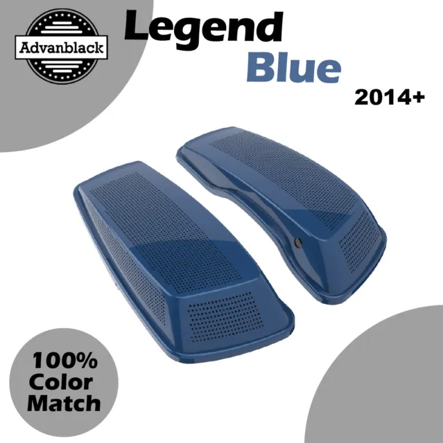 Legend Blue Dual 6x9 Saddlebag Speaker Lids Audio Cover Fits 14+ Harley