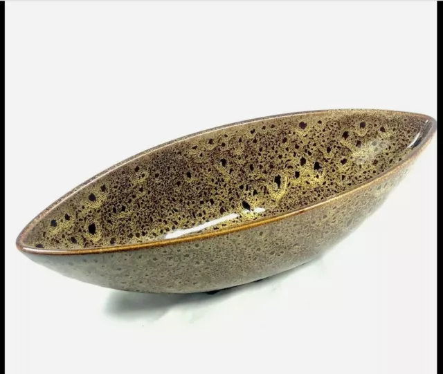 Unique Ceramic Peacock Feather Pattern Oval Bowl by Hosley Elegant Expressions