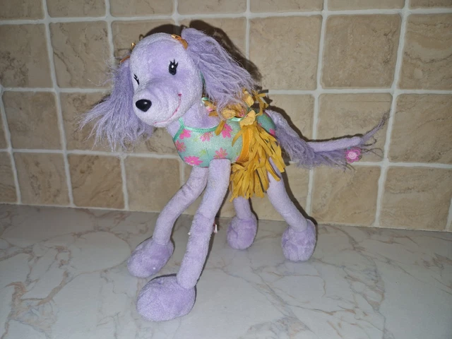 Barbie POSE ME PETS Vintage 2002 - Peluche de cachorro blanco articulado, vestido de tutú rosa y morado de Mattel - España